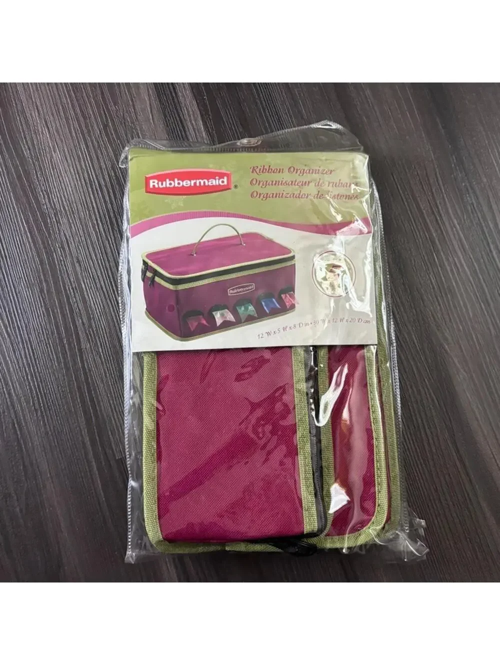 Vintage Rubbermaid Ribbon Organizer Home Craft Storage Carrying Case Red Green